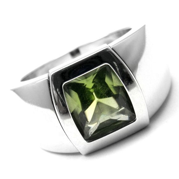 Rare! Authentic Cartier La Dona 18k White Gold Peridot Ring Box Certificate - Picture 1 of 8